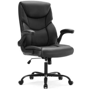 Executive Black Ergonomic Leather Office Chair